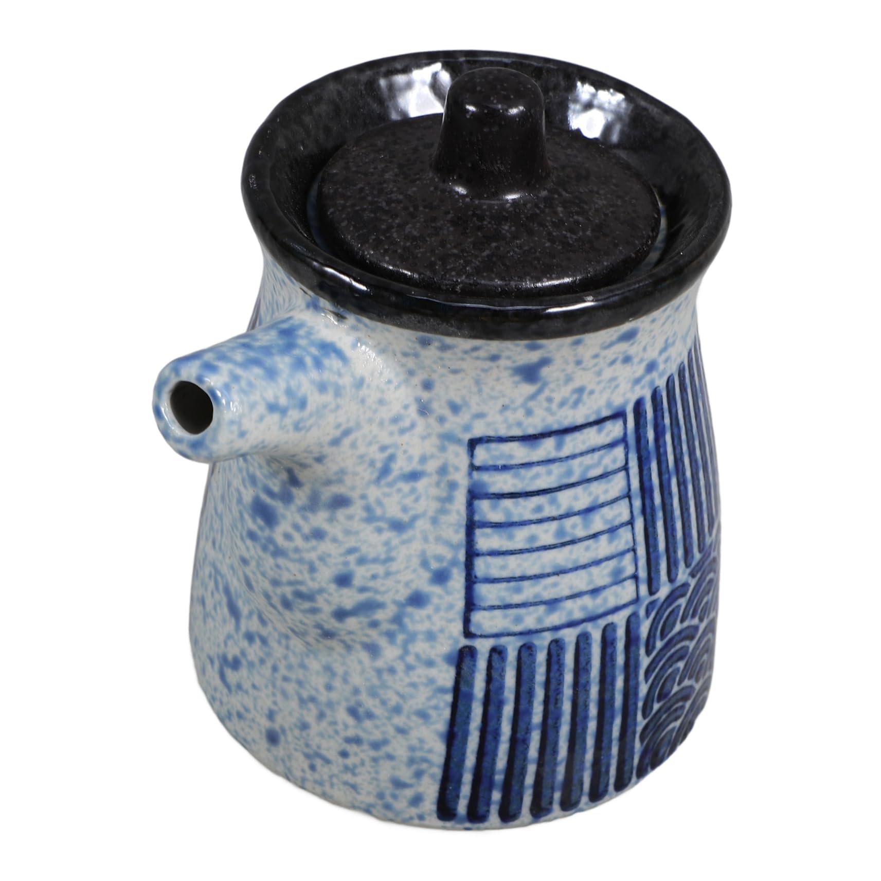 STOBAZA Ceramic Japanese Sauce Pot Vintage Style Soy Sauce Dispenser for Oils Dressings Stylish and Lightweight Condiment Jar for Home Cooking and Kitchen Use