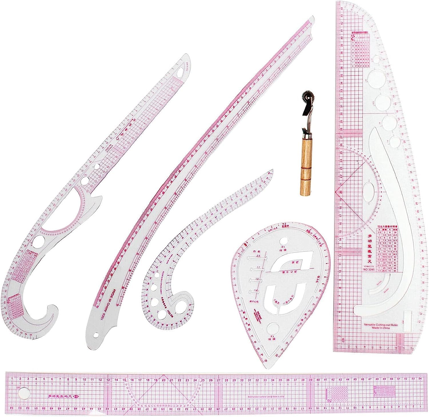 7Pcs Sewing Ruler Tailor Set Curve Metric Ruler Sewing Ruler Tailor Tool Set DIY Clothing Measuring Rulers Tool Kit