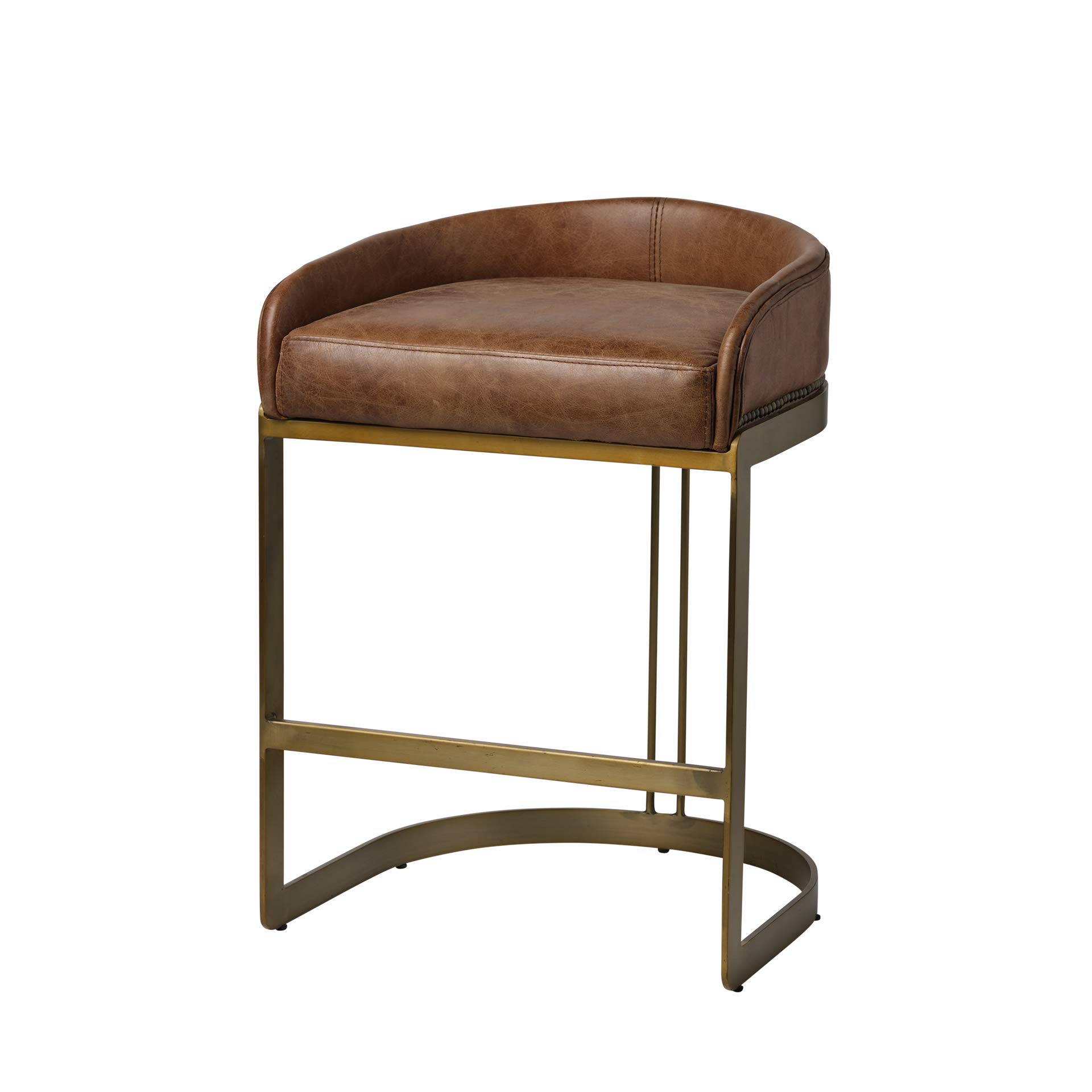 Mercana Furniture & Decor Hollyfield III Bar Stools, 20.3L x 19.8W x 29.0H, Antiqued-Gold | Brown