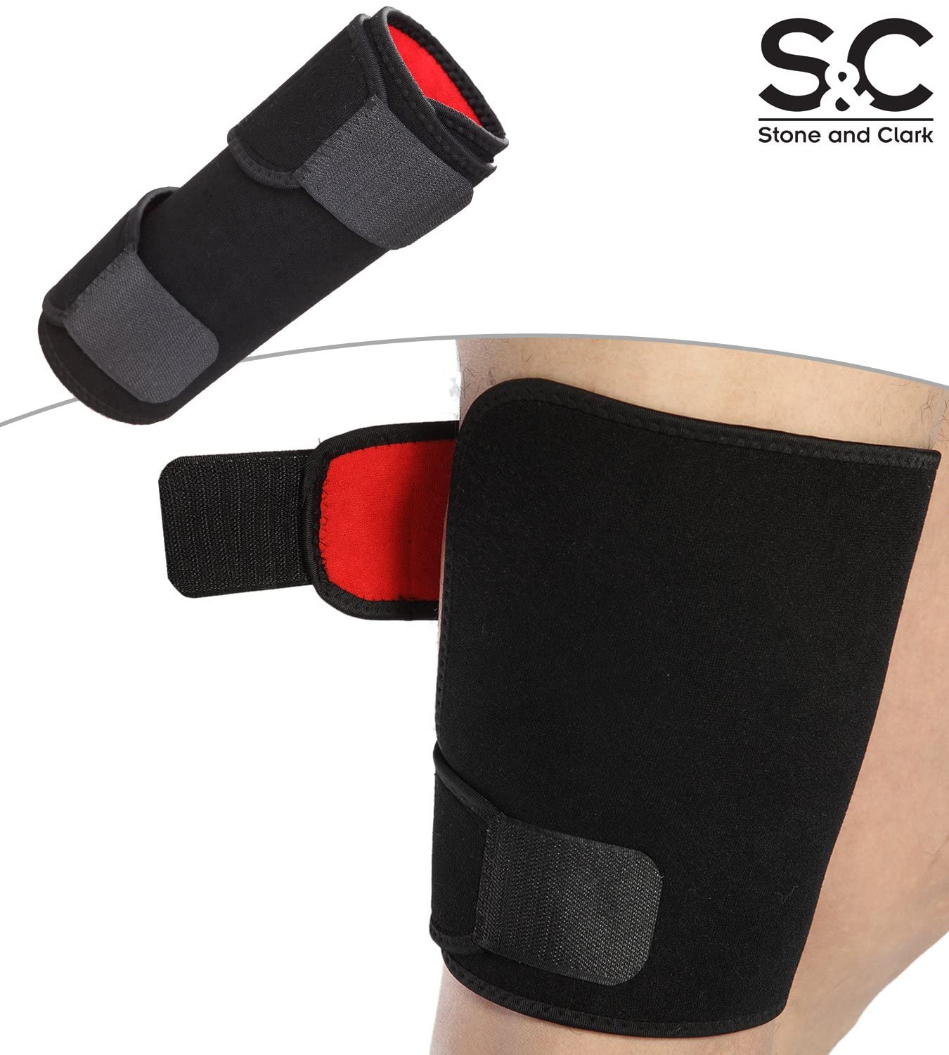 Stone and Clark Muslo ajustable ayuda del apoyo, del cuadriceps del muslo Apoyo y abrigos para hombres y mujeres