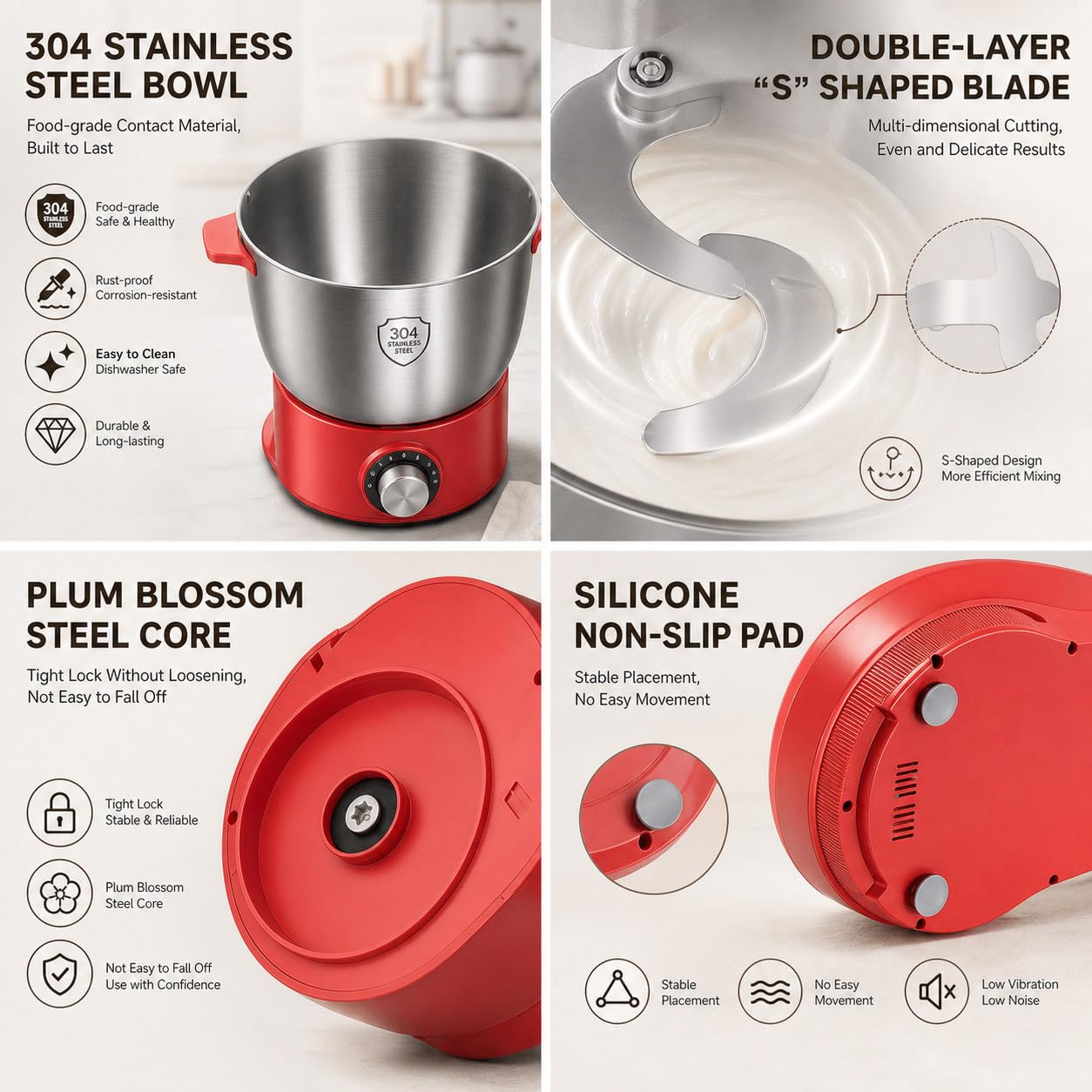 Miscelatore Per Farina Per Pasta In Acciaio Inox Da 10 L, Macchina Per Impastare Con Funzione Di Fermentazione Per Pasticceria Casalinga, Facile Da Pulire