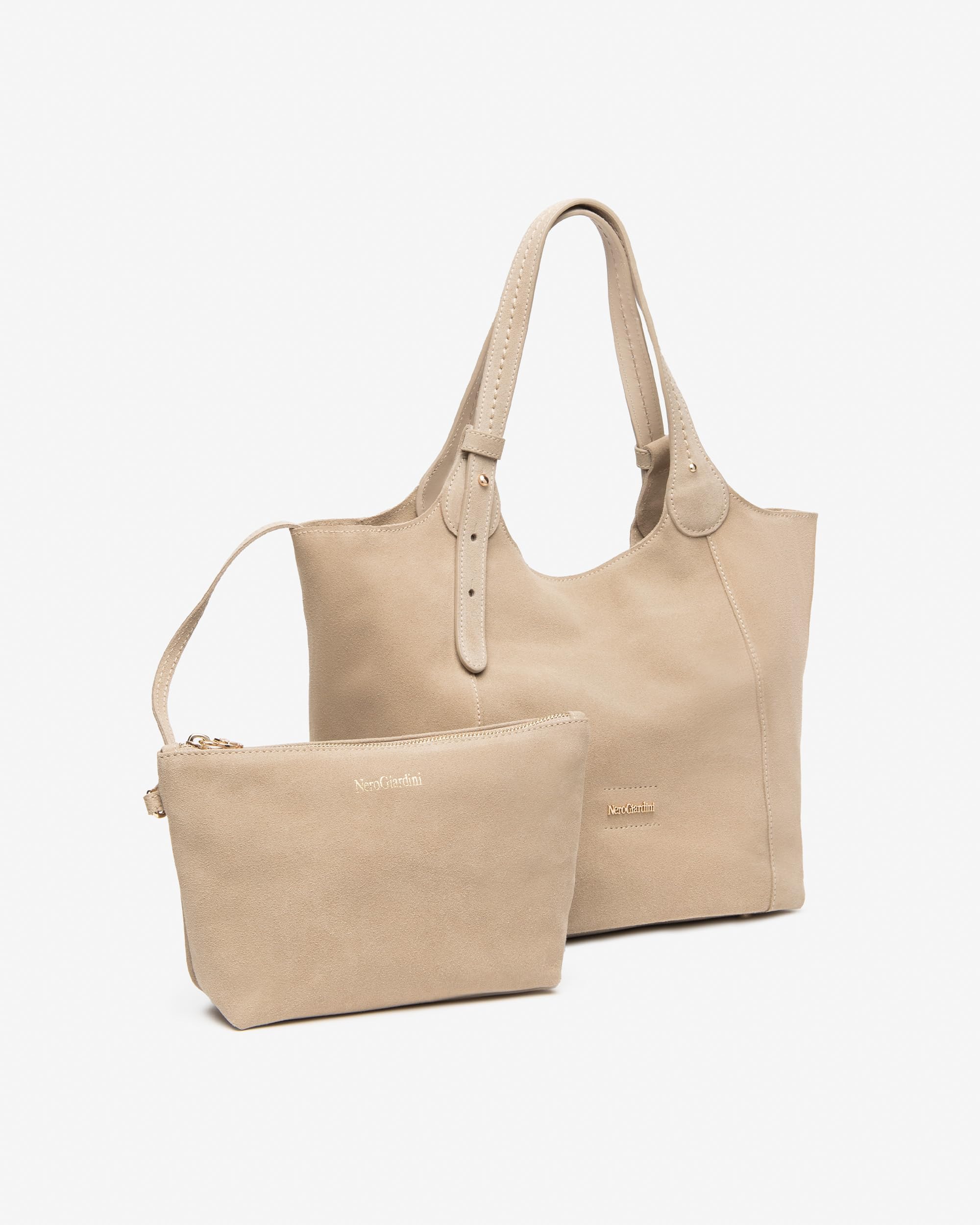 Nero Giardini E644145D Borsa A Spalla Da Donna In Camoscio