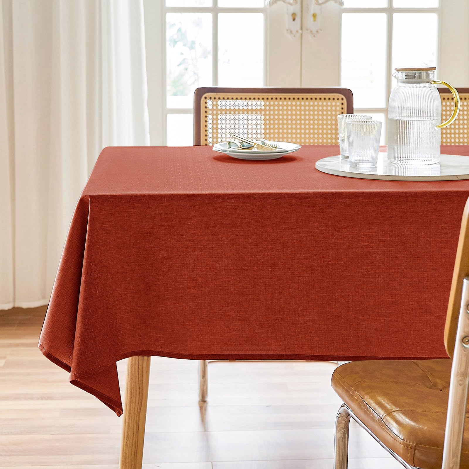 AUSSPVOCT Textured Table Cloth Rectangle 60x84 Inch for Home Kitchen Decor