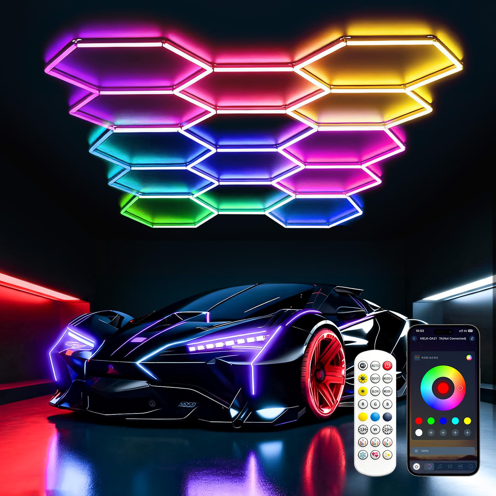 TODEHI RGB LED Hexagon Beleuchtung