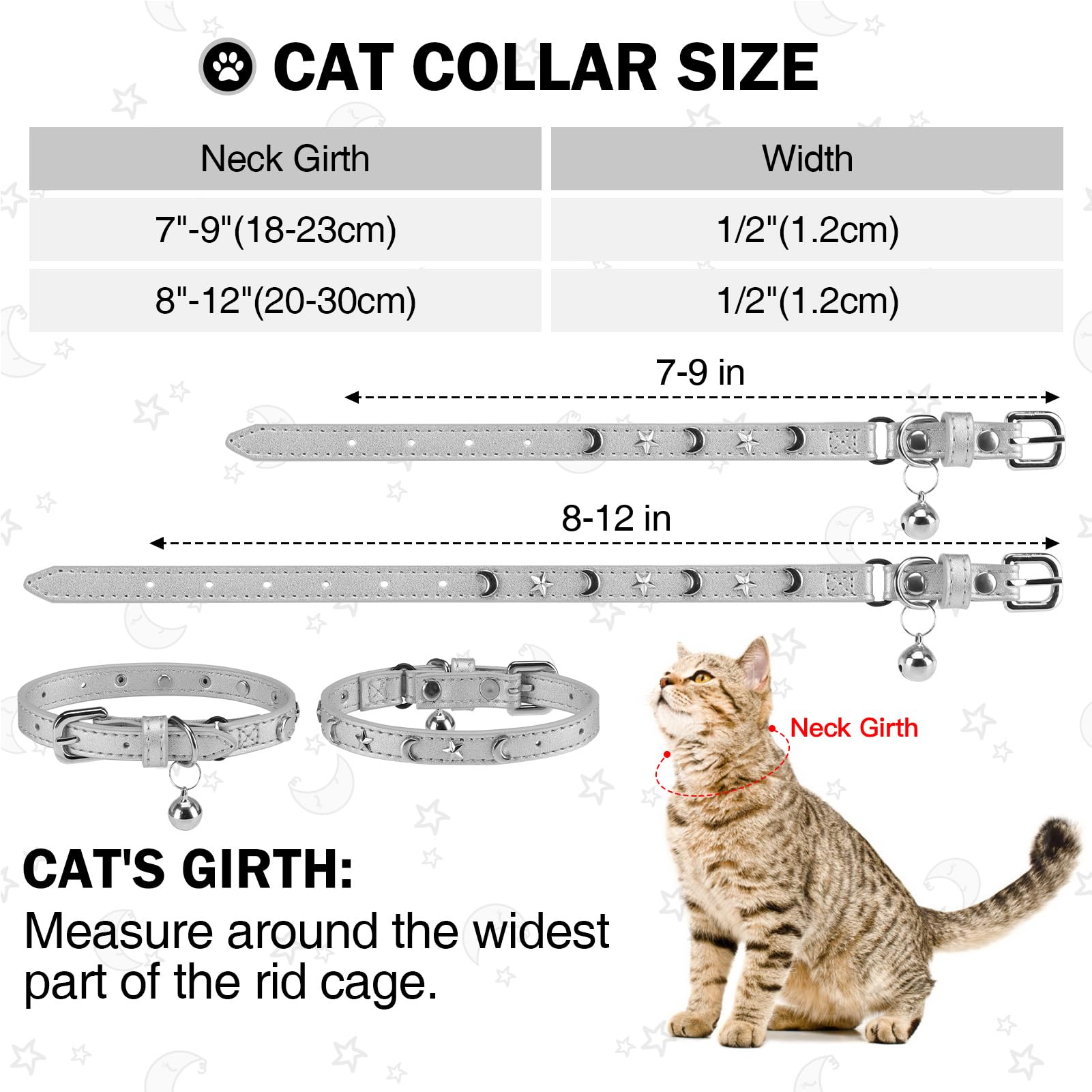 Leather Cat Collars for Boy Girl Cats with Bell and Safety Elastic Belt - Image 4