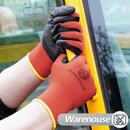 Miniatura 4 de Guantes de trabajo de seguridad para hombres y mujeres, multiusos, construcción, almacén, jardinería, ensamblaje, paisajismo, paquete de 12 pares