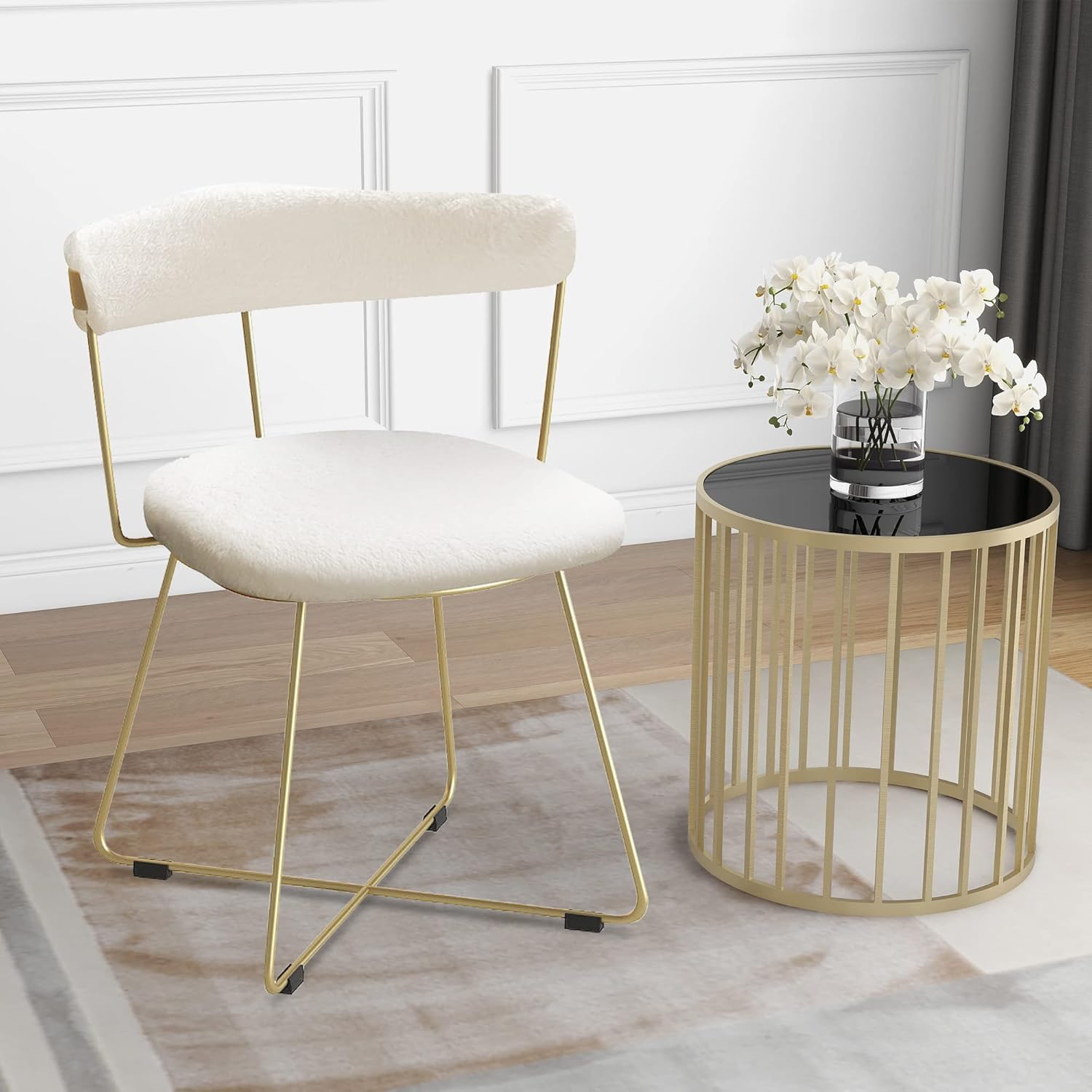 Way2Furn Vanity Chair, Dressing Chair/Vintage Desk Chair