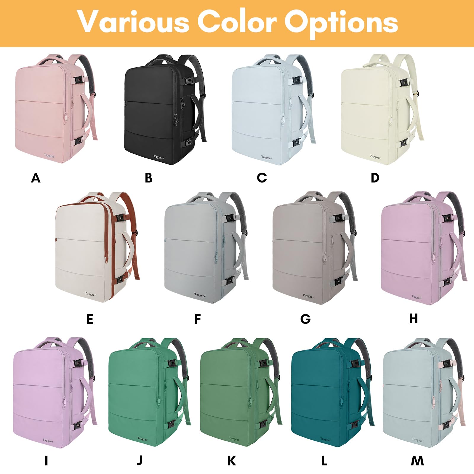 Travel Backpack for Women, Carry On Backpack with USB Charging Port & Shoe Pouch, TSA 15.6inch Laptop Backpack Flight Approved, College Gym Bag Casual Daypack for Weekender Business Hiking, Beige — view 3