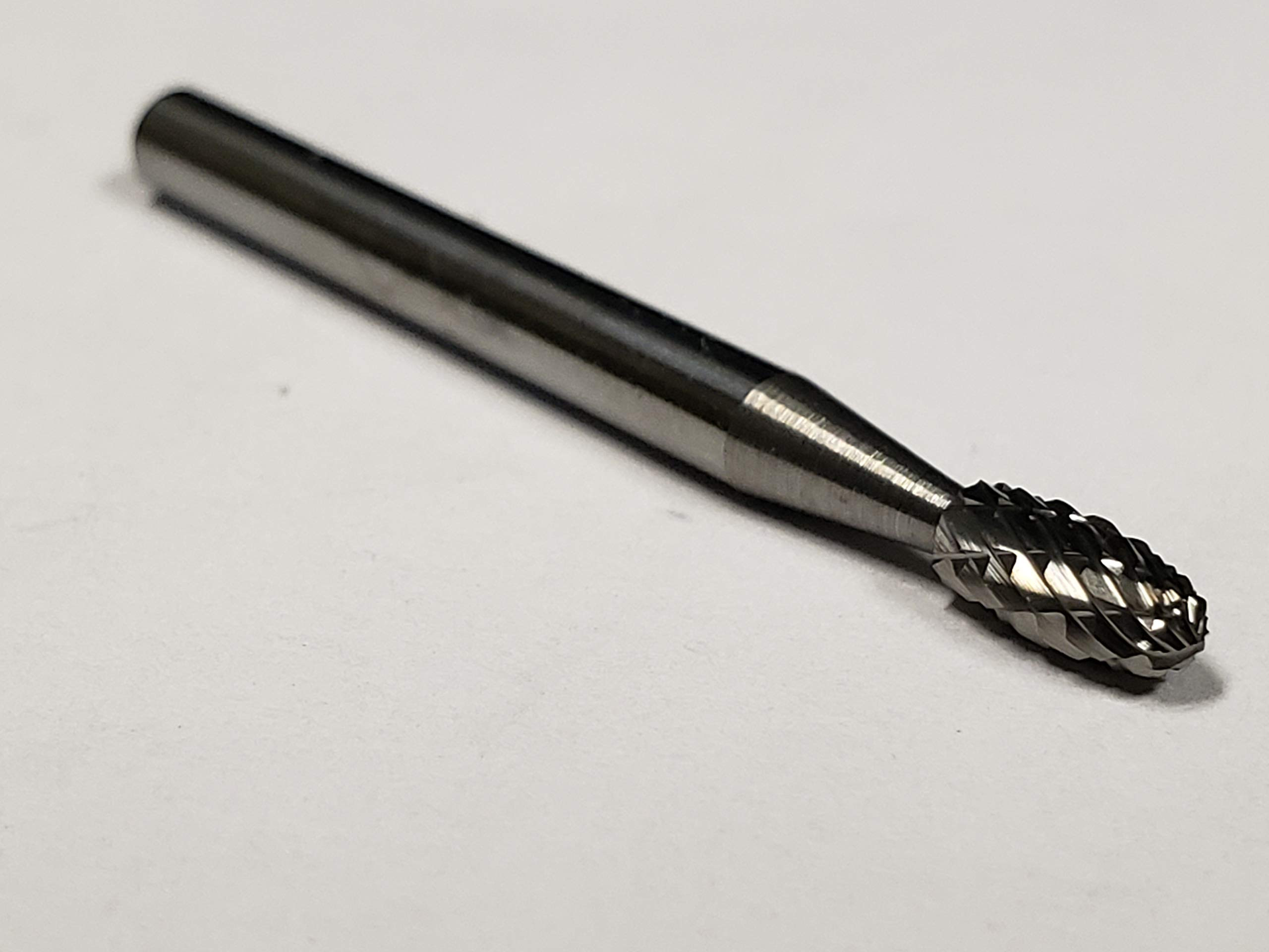 Cobra Carbide10703 Micro Grain Solid Carbide Burr, Double Cut, Shape E SE-41, 1/8" Shank Diameter, 1/8" Head Diameter, 7/32" Cutting Length (Pack of 1)