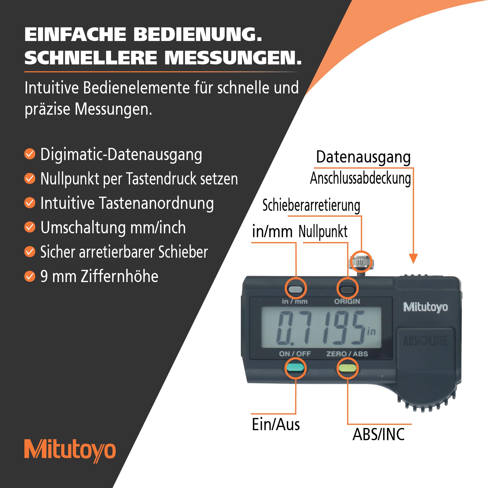 Mitutoyo 500-172-30 Digimatic ABS AOS Messschieber