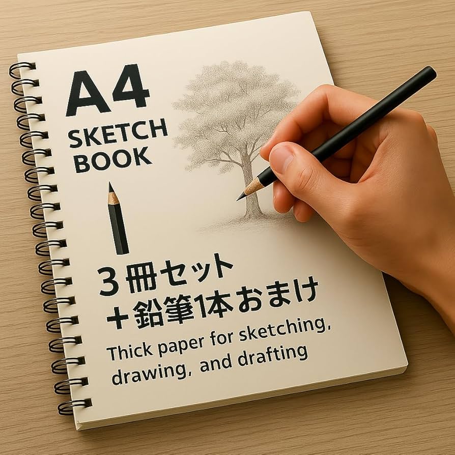 Amazon.co.jp: 【A4スケッチブック 3冊セット＋高級鉛筆1本