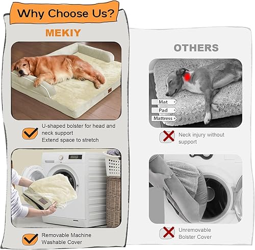 Miniatura 4 de Cama grande ortopédica lavable para perros cama extragrande extragrande para perros grandes con cojín lavable y sofá de espuma viscoelástica,
