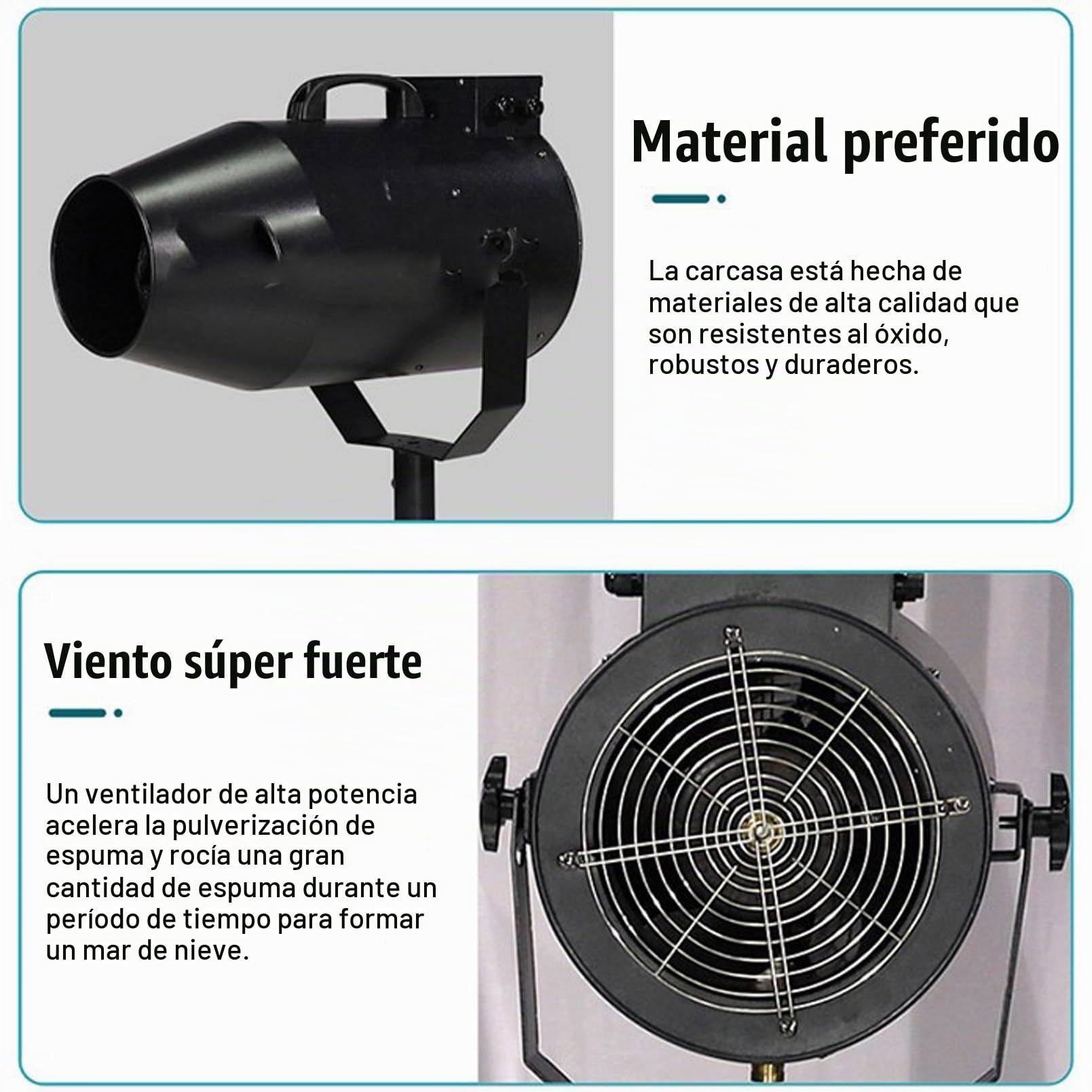 MáQuina De Efecto De Espuma Para Escenario Al Aire Libre 1000W (Cabezal Agitador Arriba/Abajo), Salida De Espuma De 20㎡/Min (Distancia De Chorro De 6-10M), Fiesta Discoteca Navidad