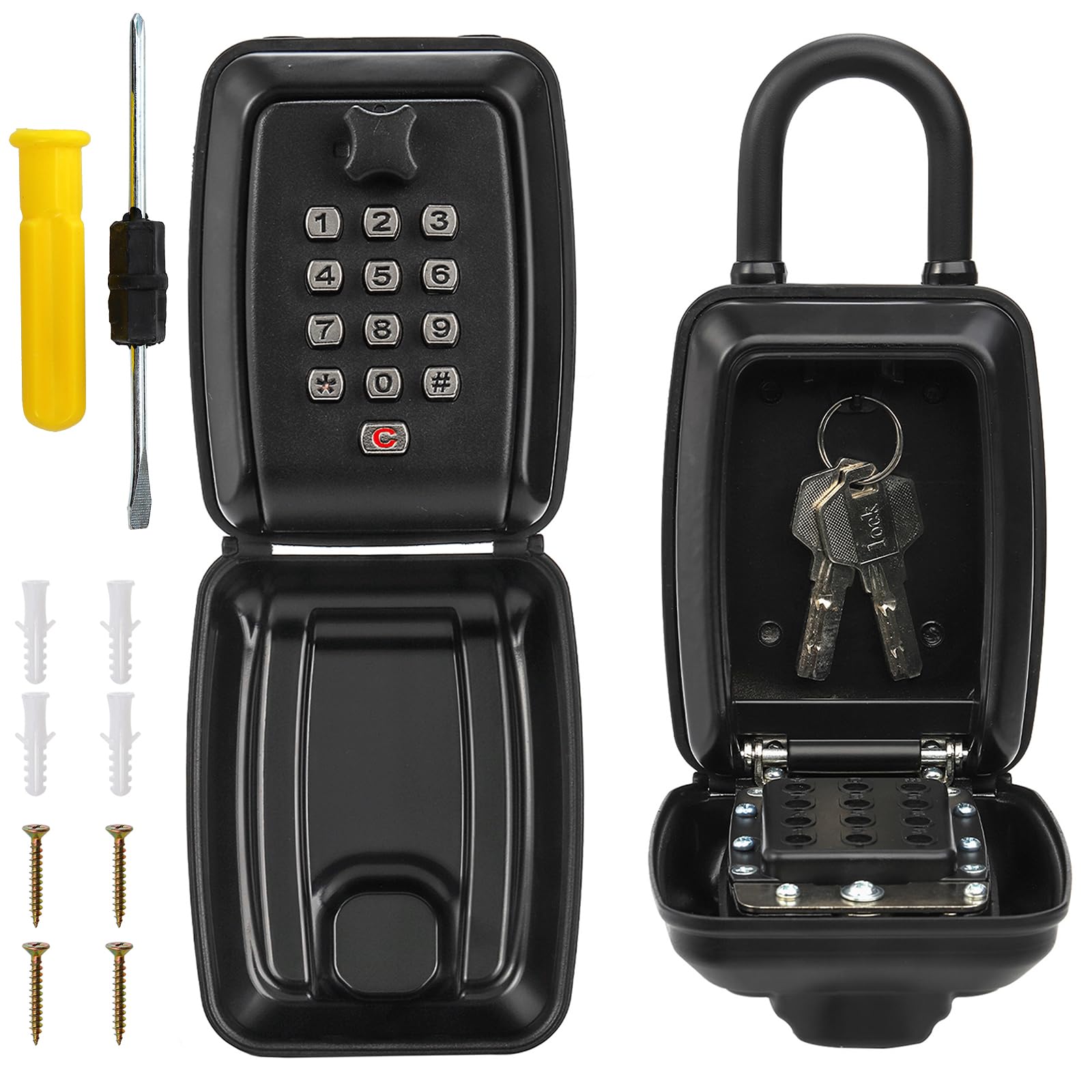 Cididu Key Lock Box for Outside, Waterproof Key Lockbox with 12