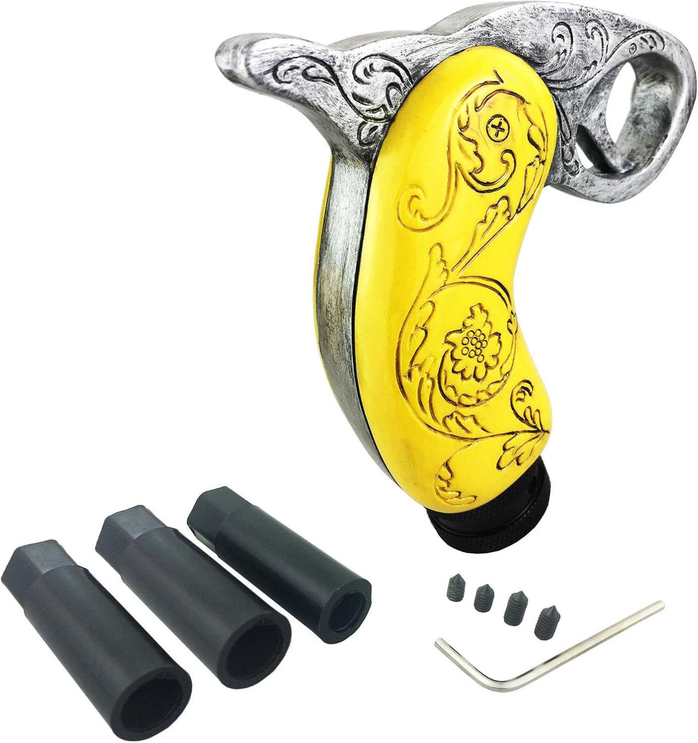 Racing Gear Stick Shifter Grip Handle Car Shift Lever Speed Knob Replacement Fit Most Manual Auto Vehicles, Gold