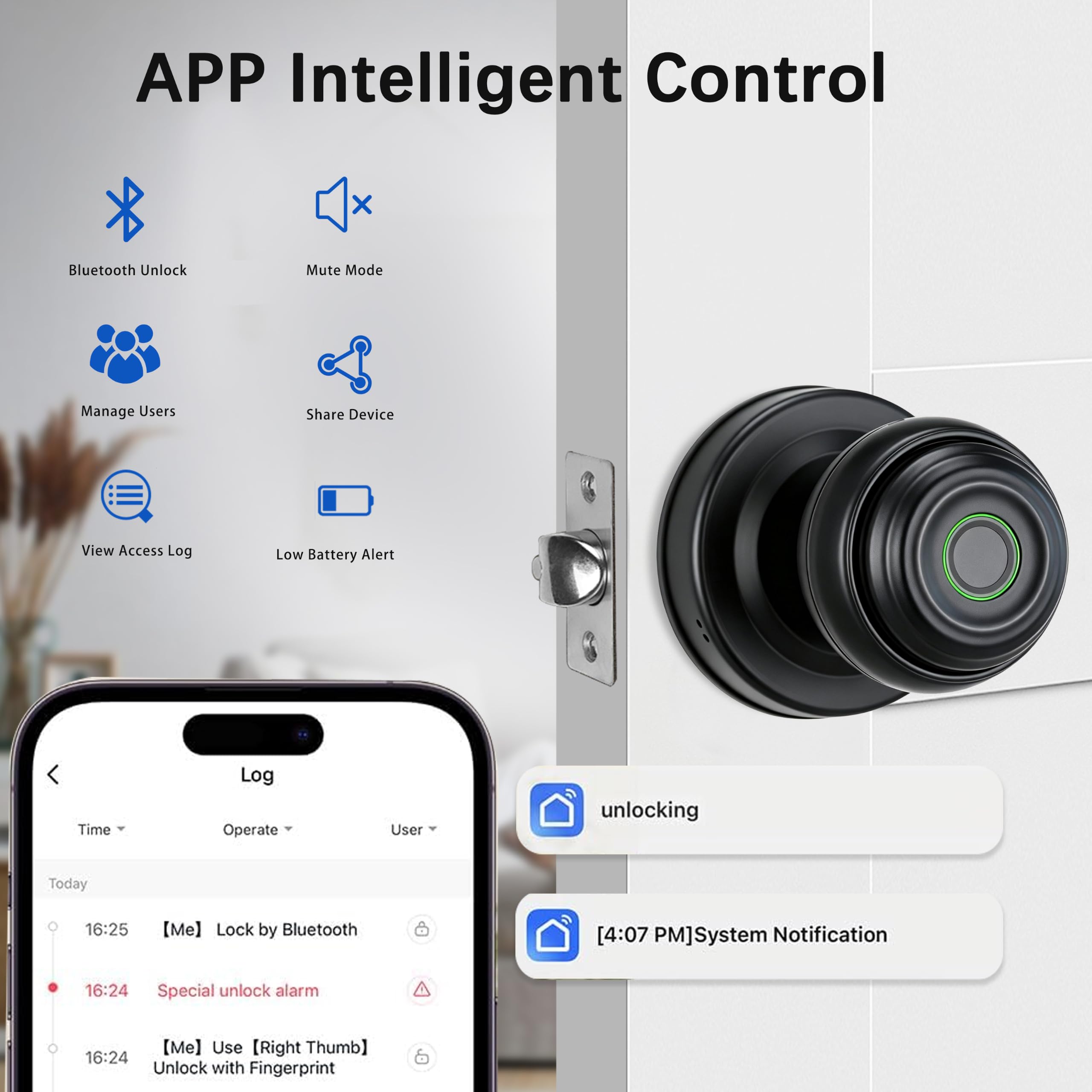 Smart Fingerprint Door Lock - Keyless Entry -5