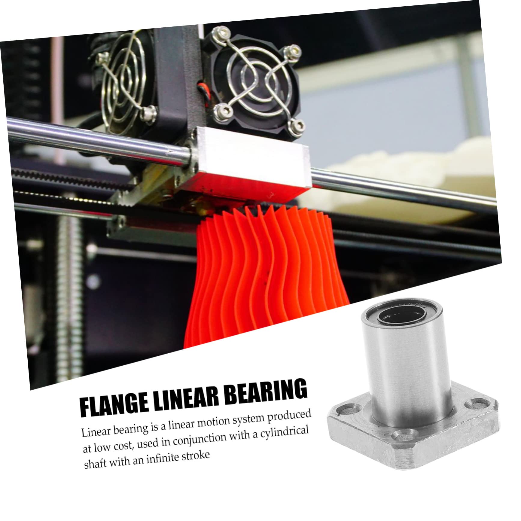 SOLUSTRE 8stücke Extra Lange Flansch Linearachsen Lmkuu Mit Innendurchmesser Hochgradig Präzise Und Langlebig Für Cnc-maschinen Und Spezielle Anwendungen