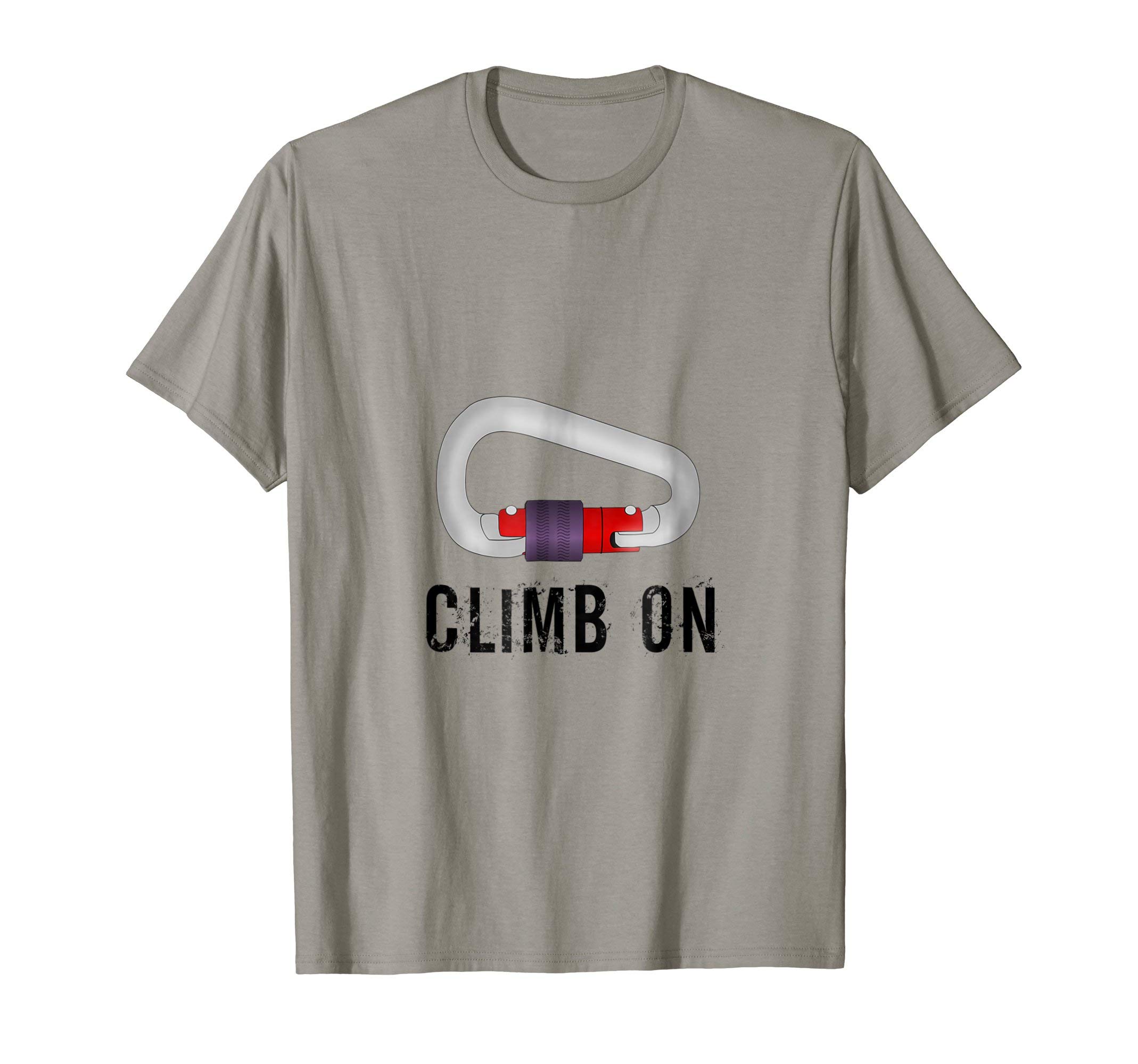 Climb On Rock Climbing T-Shirt with Locking Carabiner
