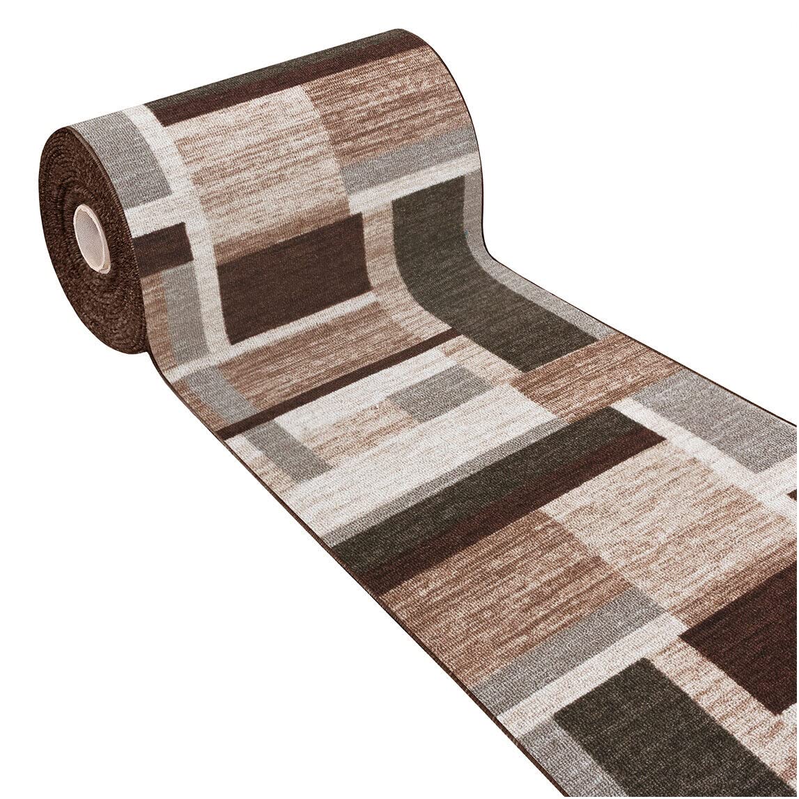 EMMEVIFAKIRO DIS_38 57 x 190 cm Washable Kitchen Rug, Non-Slip Runner, Brown