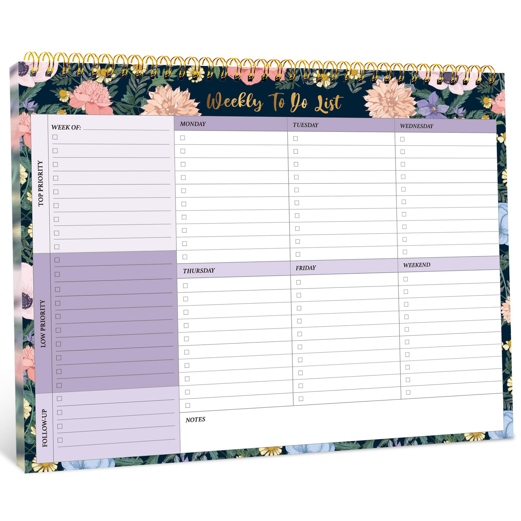 Taja Weekly Planner Notepad - Undated & Waterproof -16