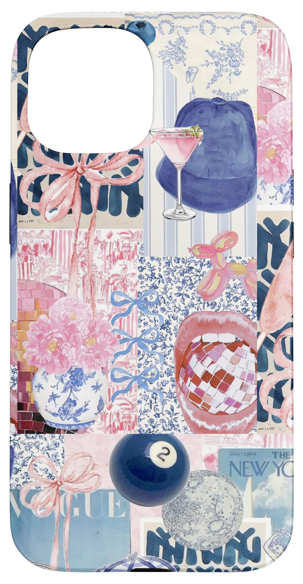 Aesthetic Summer European Coquette Collage Scrapbook Preppy Case for iPhone 15