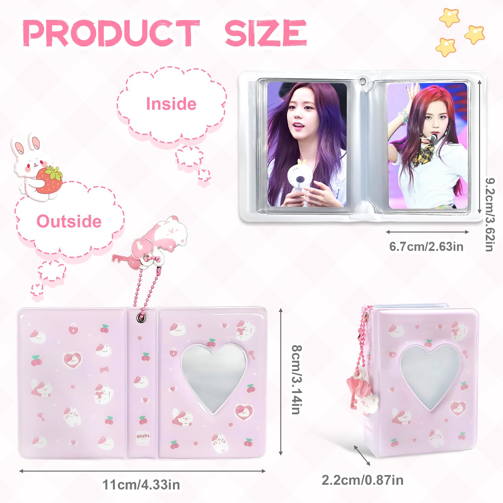 Album Portafoto Kpop 3 Pollici, 2 Pezzi, 40 Scomparti Con Braccialetti, Colore Bianco, Custodia Per Photocard