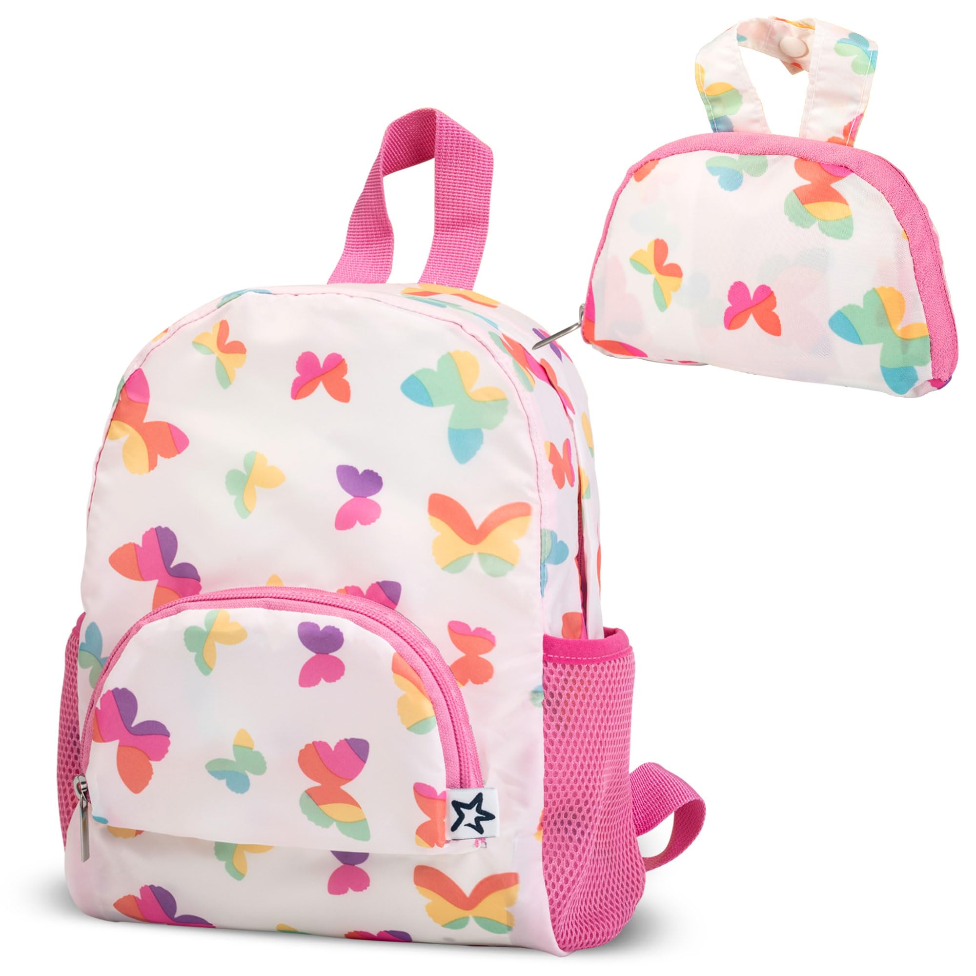 Tiny Twinkle Toddler Mini Backpack | Lightweight, Waterproof, Folds Up | Great for Travel, Daycare, Beach or Swim | Ages 2-4
