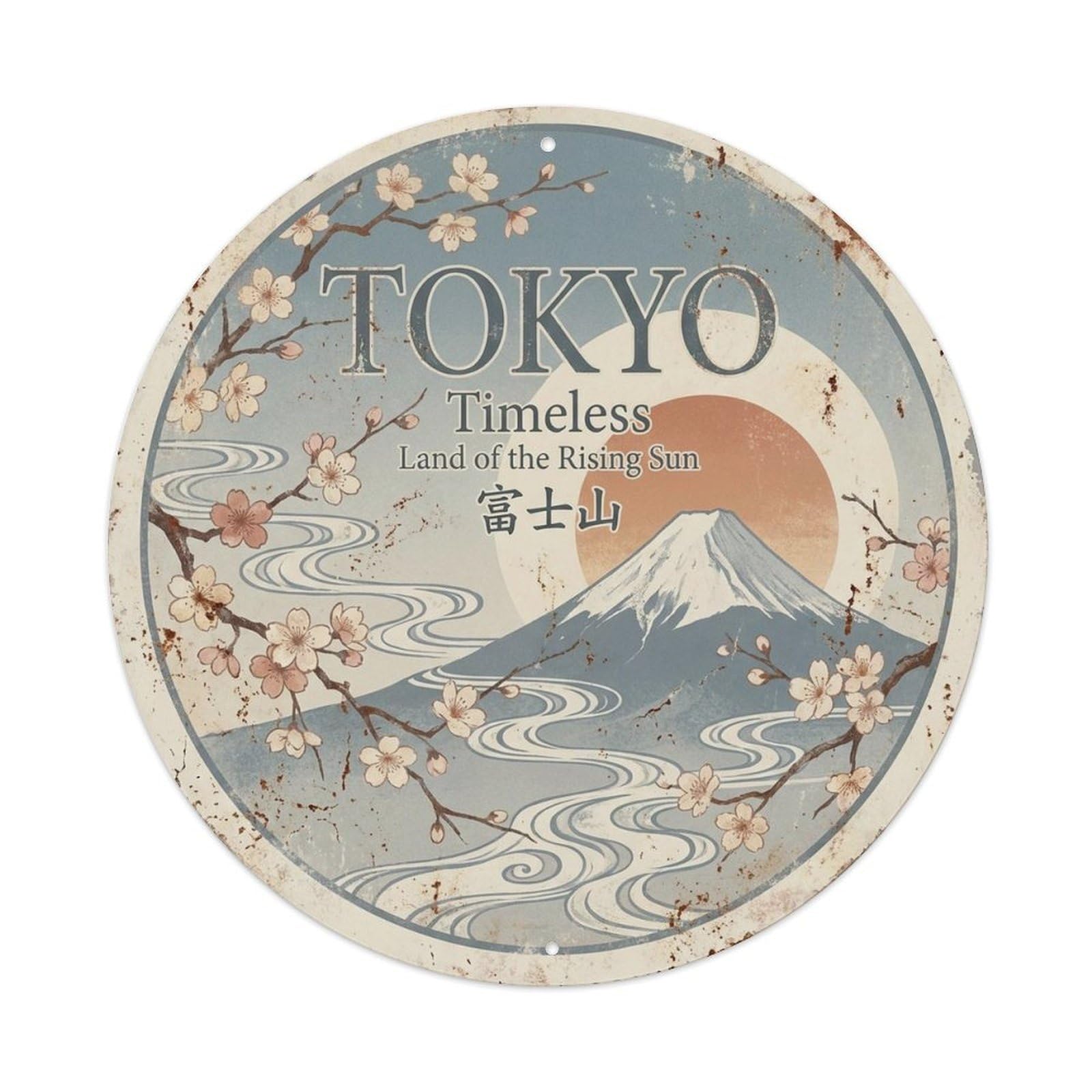 Tokyo Japan Japanese Heritage Midcentury Cultural Route Metal Tin Sign