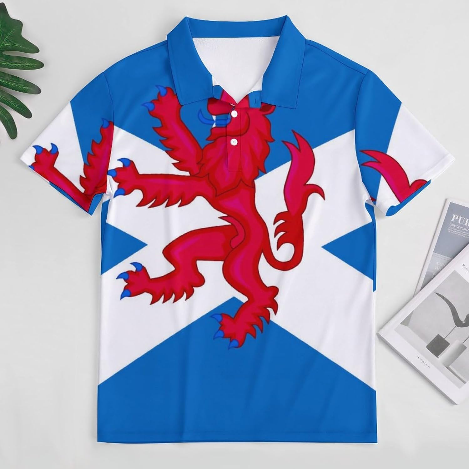 Flag of Scotland with Lion Rampant Women's Golf Polo Shirts Short Sleeve Quick Dry Tennis Tops Casual Work Blouses