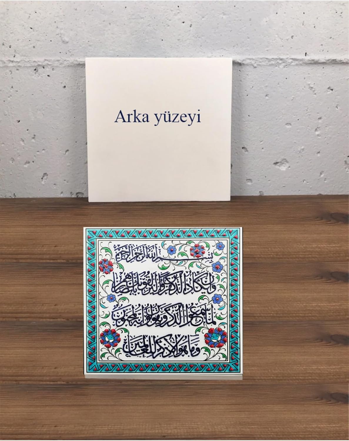 SODEF Tile Turquoise Cobalt Eye Amulet Hand Decor Ceramic Art, Decorative Wall Hanging, Home Protection, Turkish Decor, One Size - One Size