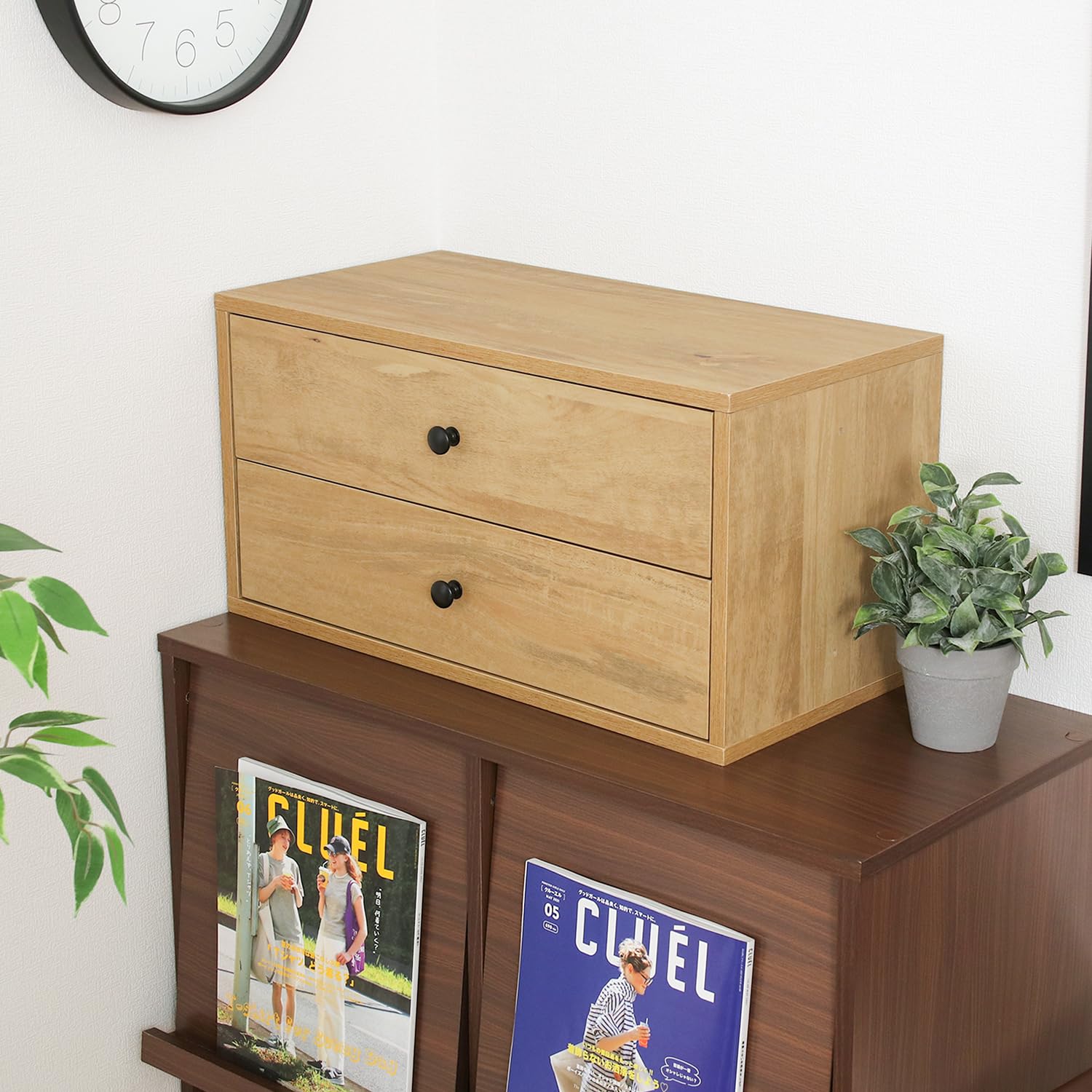 Amazon.co.jp: 不二貿易 コネクトボックス 引出2杯 幅60×奥行32×高さ