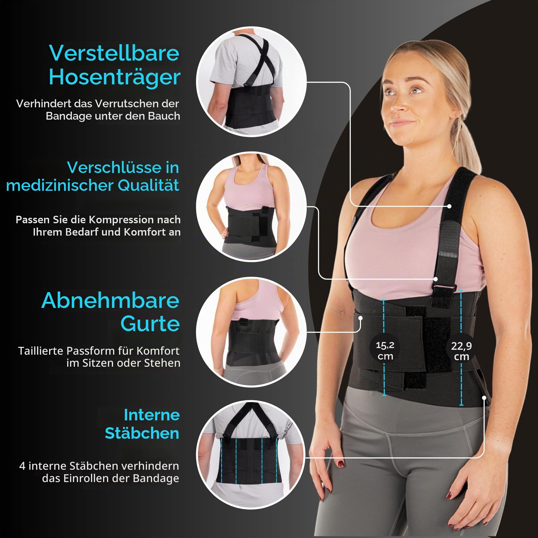 Industrial Work Back Brace with Straps for Movers, Warehouse & Construction-XL by BraceAbility