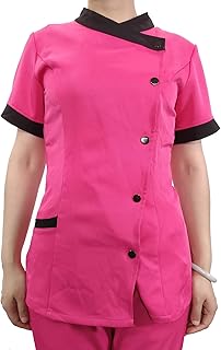 STOFIA Tablier De Travail Femme - Blouse Professionnelle À Manche Courte Pour Estheticienne Tenue Aide Soignante Ménage Toilettage