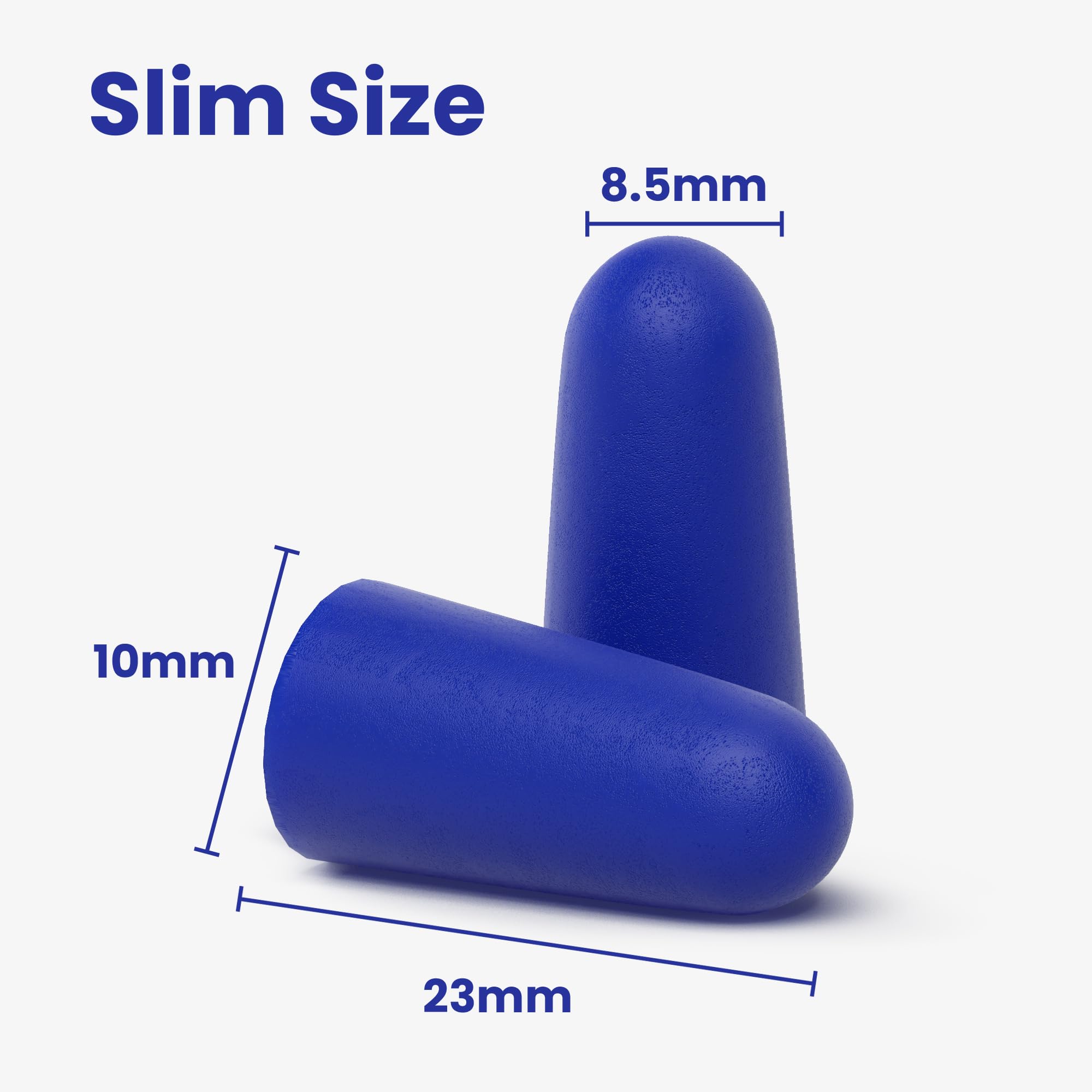 SnoozePlugs Slim - Tapones para los oídos pequeños para canales auditivos pequeños, tapones delgados para dormir, 60 pares de tapones para los oídos de mujer para dormir - 33 dB NRR cómodos tapones de