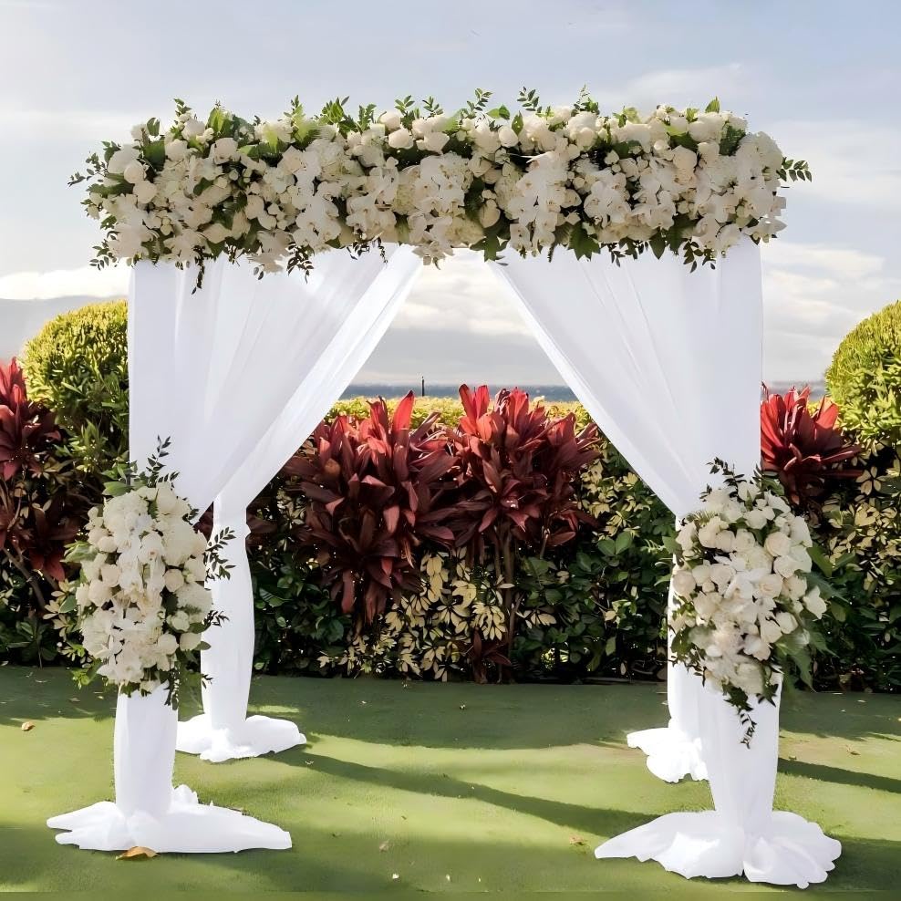 Tela para arco de boda blanca LINXTAR 30 x 216 pulgadas miniatura 6