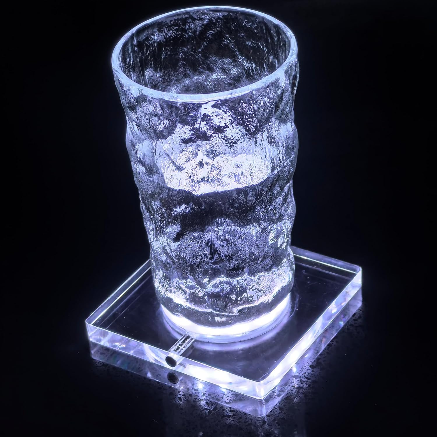AMZSTAR USB Rechargeable LED Coaster White Light Up Coasters,LED Sticker Lights,Wine Bottle Lights,Bottle Glorifier Cup Luminous Mat for Drinks,Bar Accessories,Party,Wedding (1, Square)