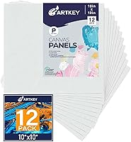 Vista 33 de Paneles de lienzo de 9 x 12 pulgadas, paquete de 12 unidades, 10 onzas, imprimados 100% algodón, lienzos en blanco para pintura, tableros de lienzo