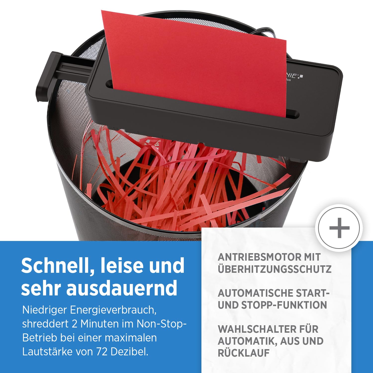 Genie 260 S Plus Destructeur de Documents Papier Coupe en Bandes 6 mm Compact