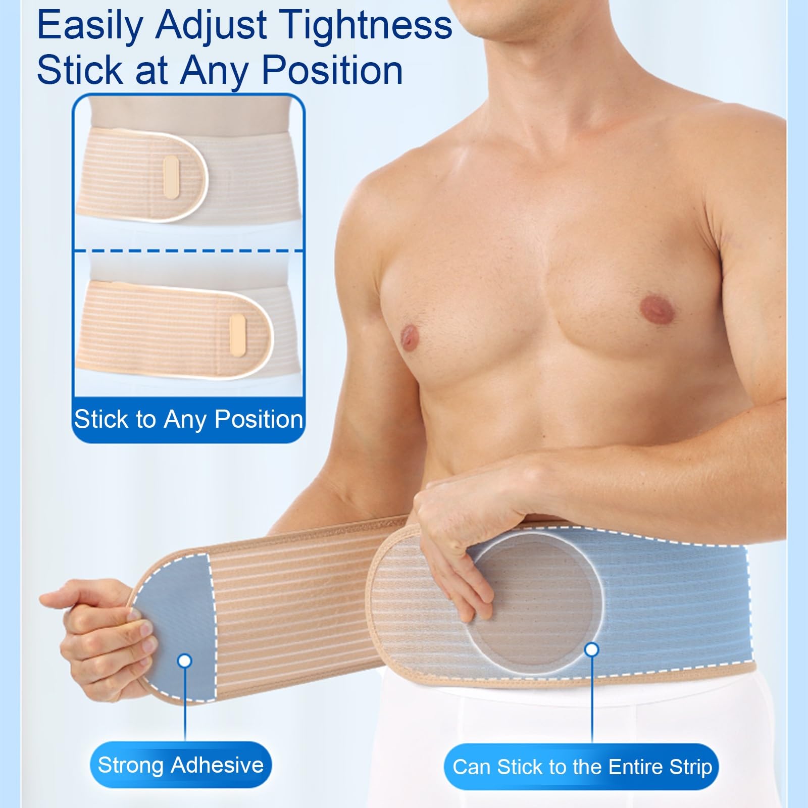 Bruchband für Frauen und Männer, Nabelbruchbandage Herren, Bauchbandage Nach Op mit Einzigartigem Kompressionspolster, Linderung von Schmerzen und Beschwerden(Black,Large)