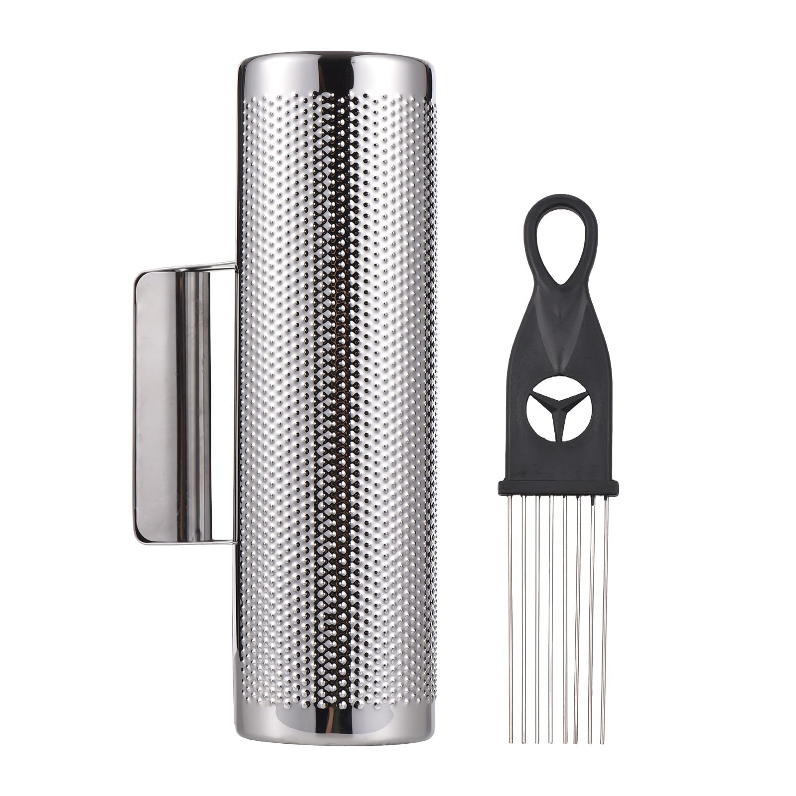 Guiro shaker in acciaio inossidabile da 12 pollici, shaker a percussione in metallo professionale con raschietto, strumento di strumenti musicali di guiro di sabbia di sabbia per (10 pollici)