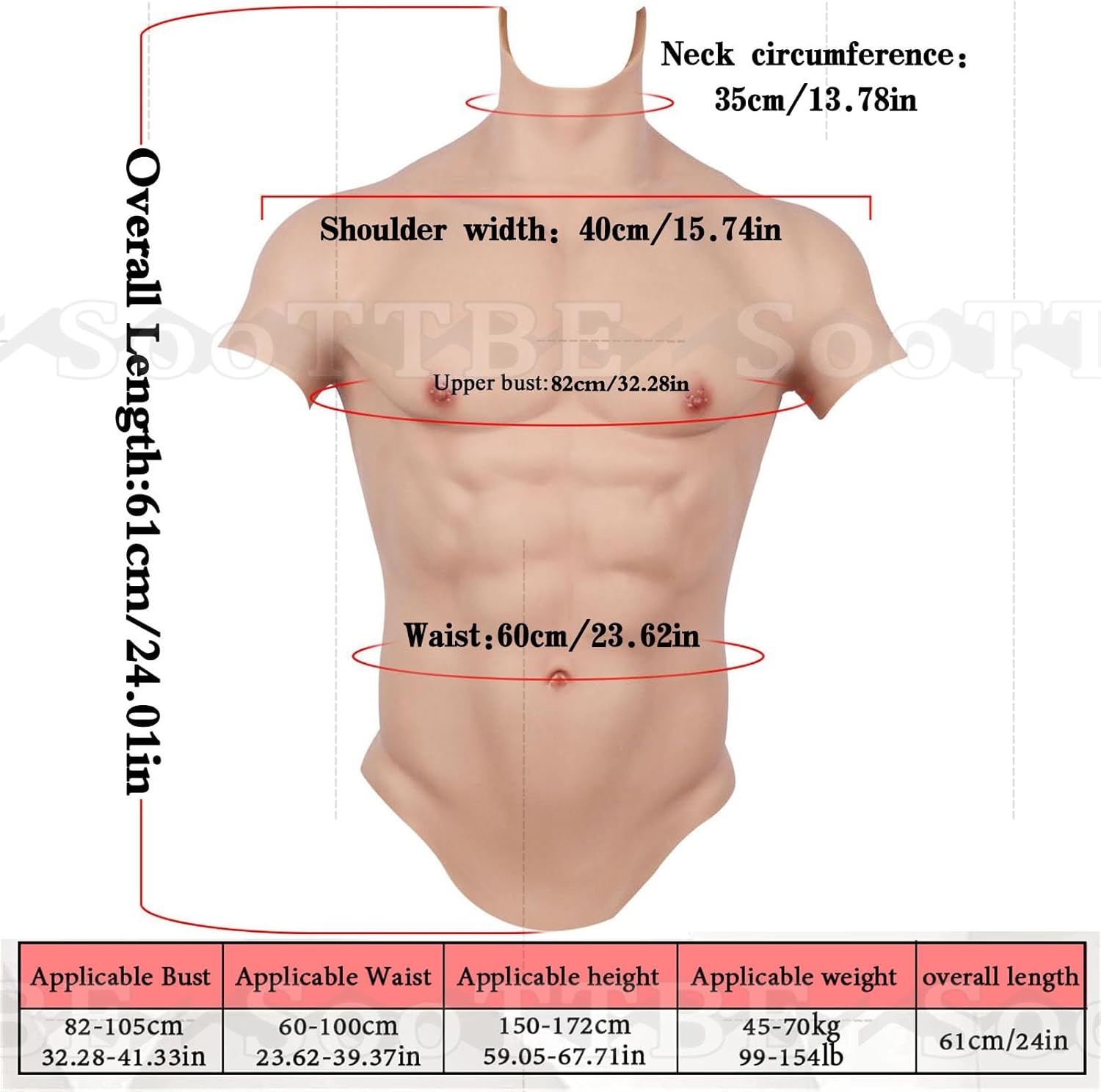 Realistic Fake Silicone Muscle High Collar Chest Costume Makeup Male Texture Stronger for Halloween Props Drag Queen