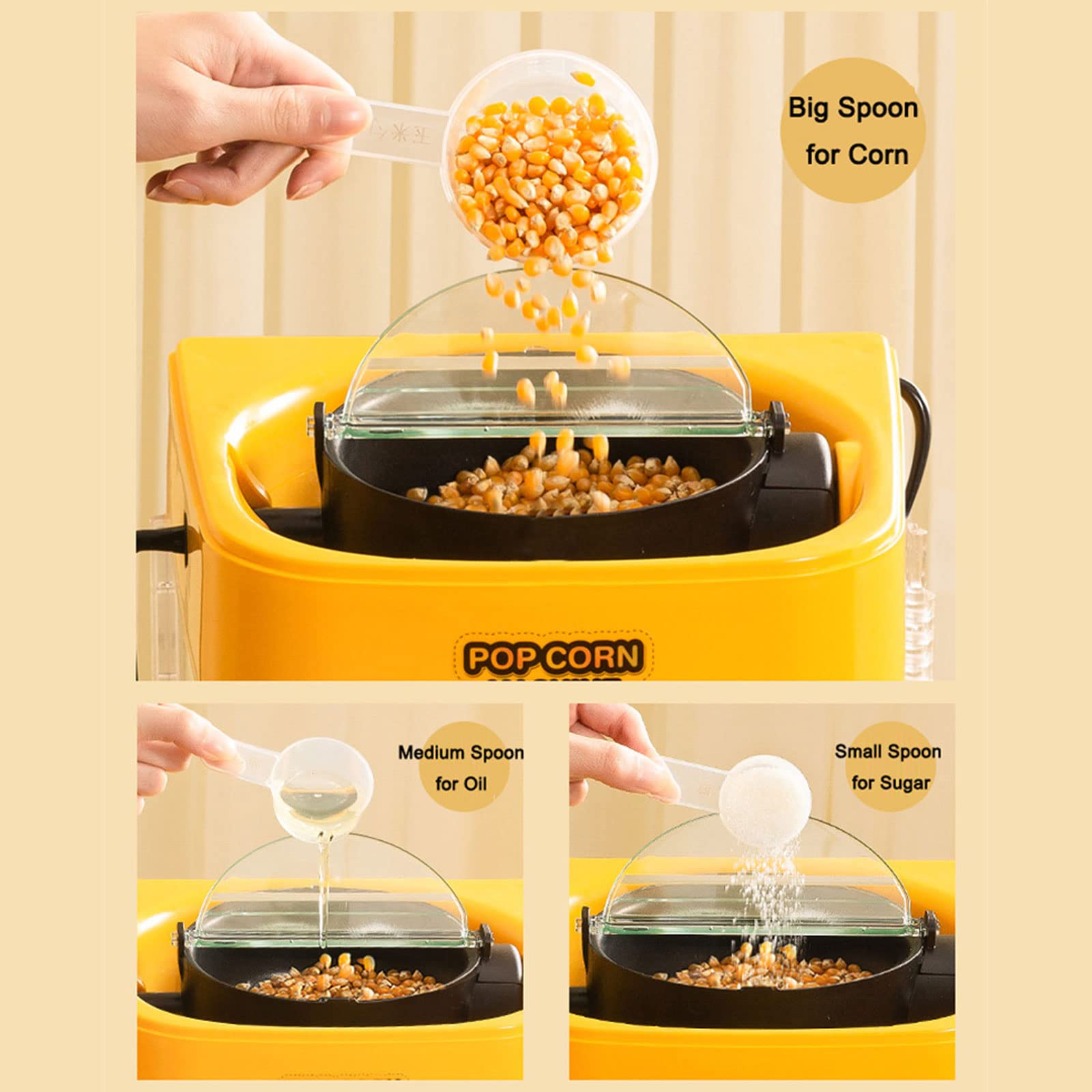 Macchina per Popcorn Fatta in Casa, Macchina Popcorn ad Aria Calda da 350W Compatta ad Aria Calda Senza Grassi, Snack Senza Olio e a Basso Contenuto di Grassi, Senza BPA, Design Unico