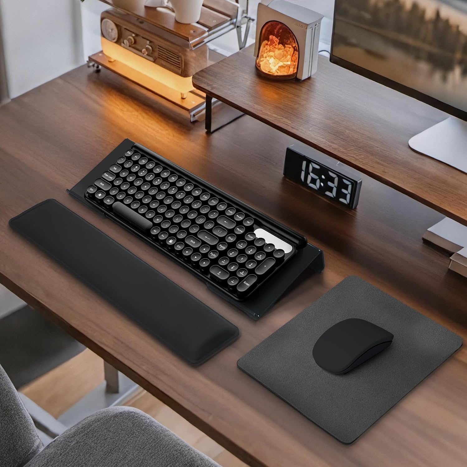 Computer Keyboard Wrist Rest Bracket, Memory Foam Keyboard Wrist Rest Set, Non-Slip Silicone Base, pergonomic and Convenient Typing, ain Relief,Suitable for Office, Work, Gaming (Black) - Image 7