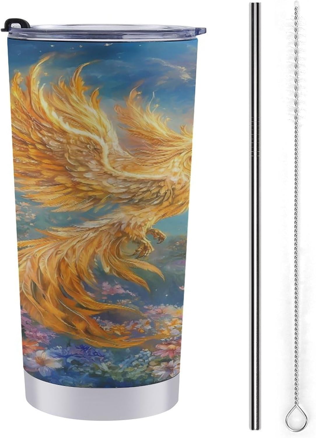 Phoenixes Travel Coffee Mug Stainless Steel Insulated Tumbler Water Bottle Tea Cup for Home Office