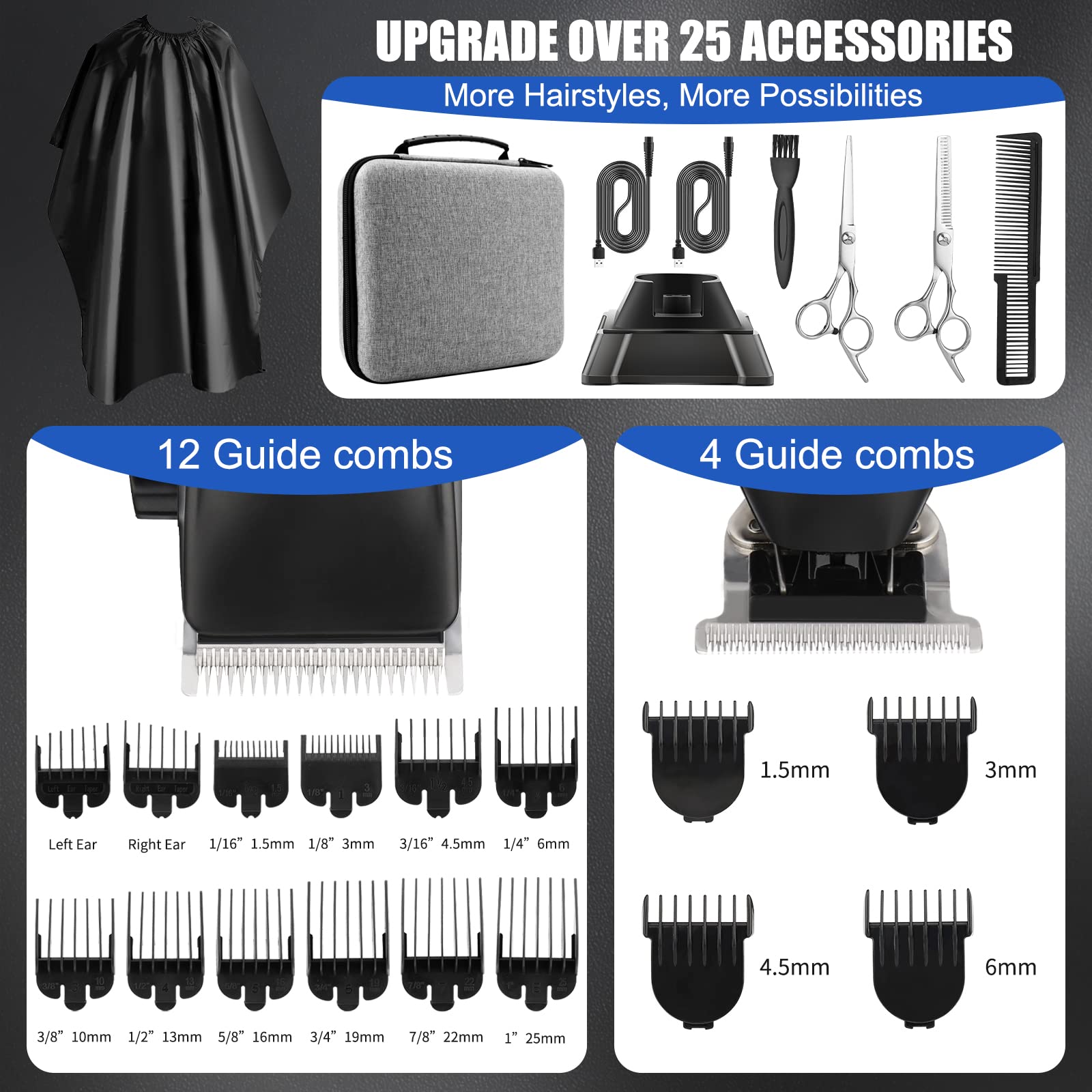 Zesuti Professional Hair Clippers & Trimmer Set for Man with Charging