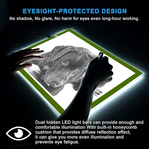 Miniatura 19 de LitEnergy Kit de almohadilla de luz LED de 9 x 12 pulgadas, tablero de luz alimentado por USB, caja de luz de brillo ajustable con 108 ranuras