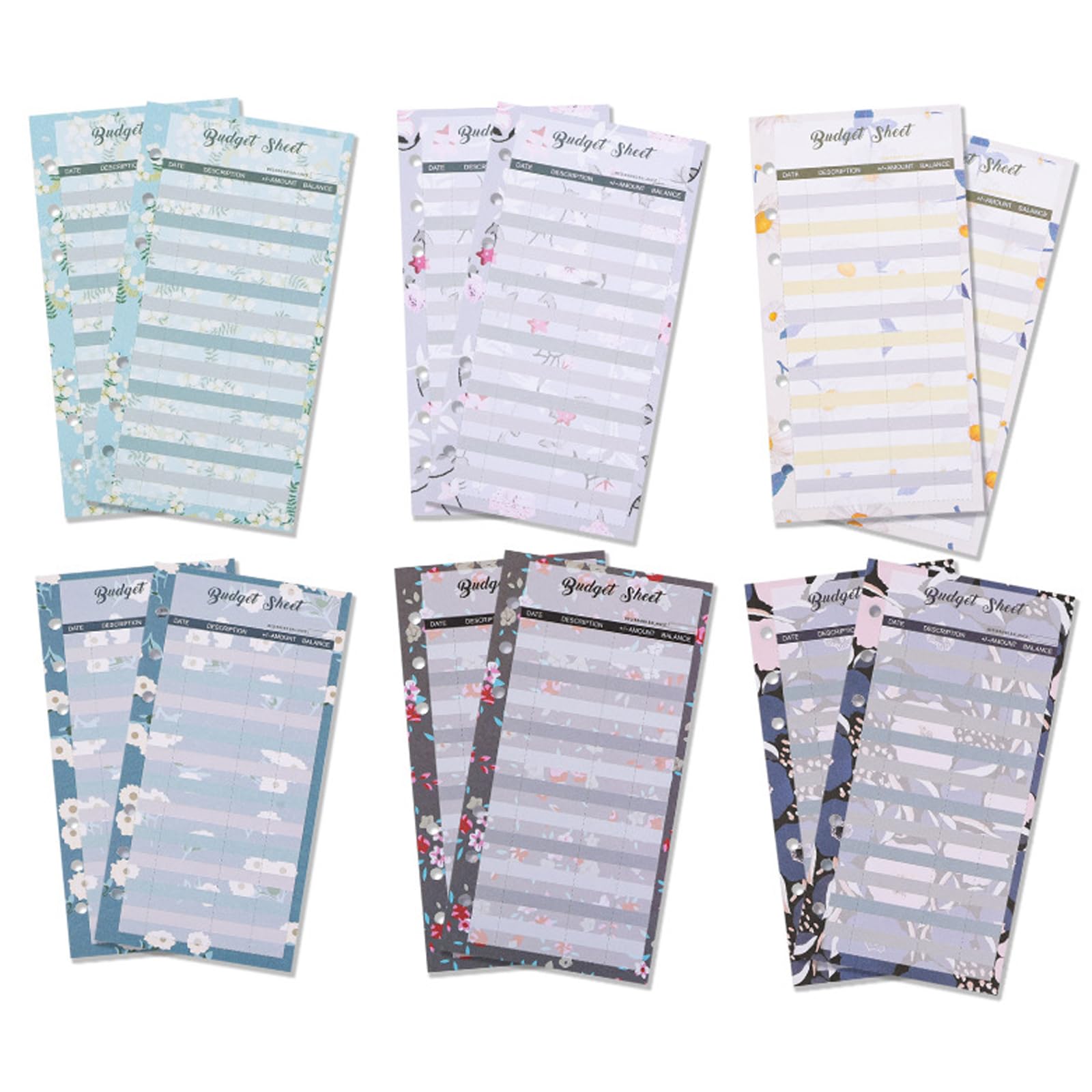 SURALIN 36PCS Accessoires de Planificateur Budgétaire Budget A6 Cartes de Résumé en Papier