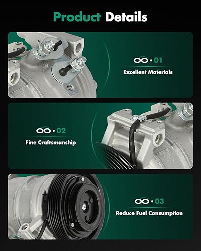 Miniatura 1764 de SCITOO CO 10739C - Compresor de CA compatible con Honda Element 2.4L 2003 2004 2005 2006 2007 2008 2009 2010 2011