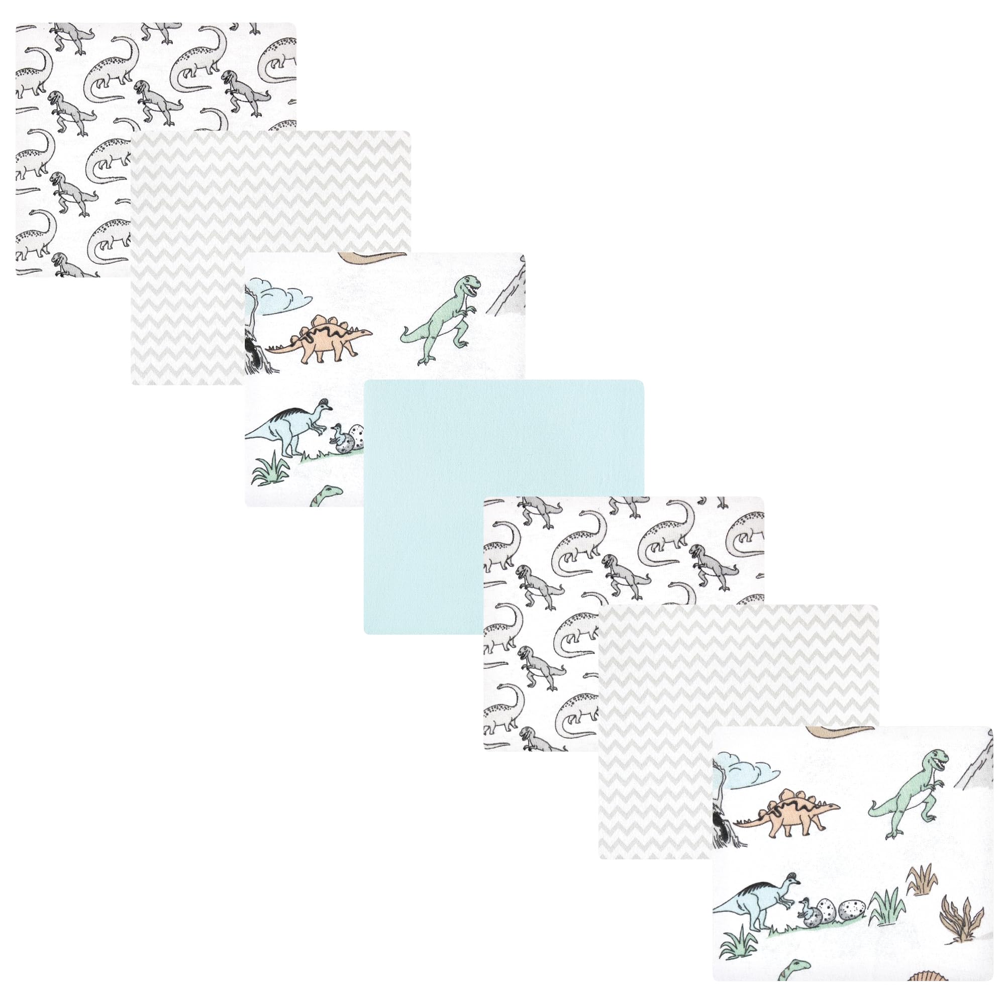 Hudson Baby Unisex Baby Cotton Flannel Receiving Blankets Bundle, Neutral Dino World, One Size