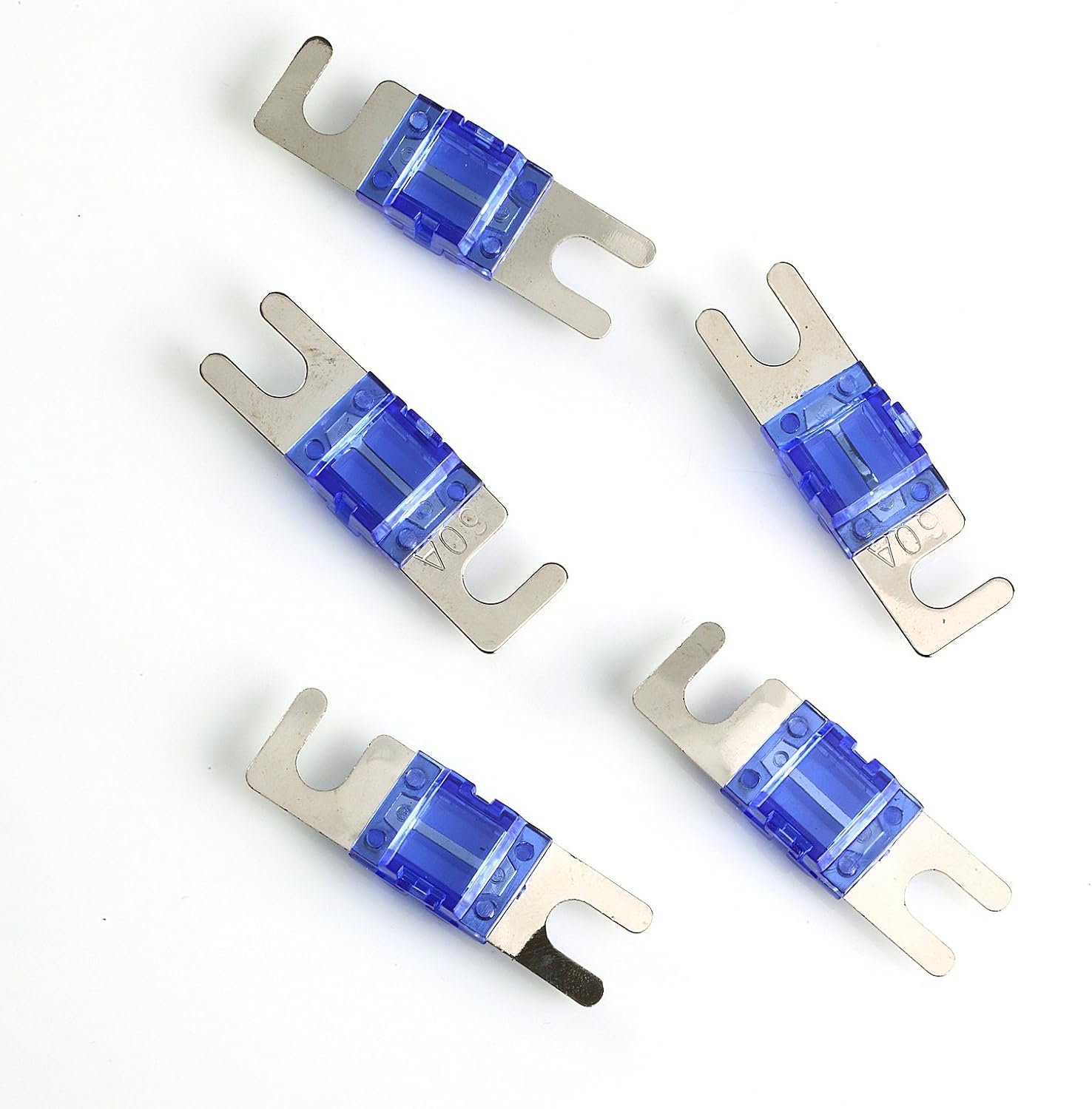5 PACK 60 AMP MINI ANL FUSE FUSES NICKEL PLATED AFS
